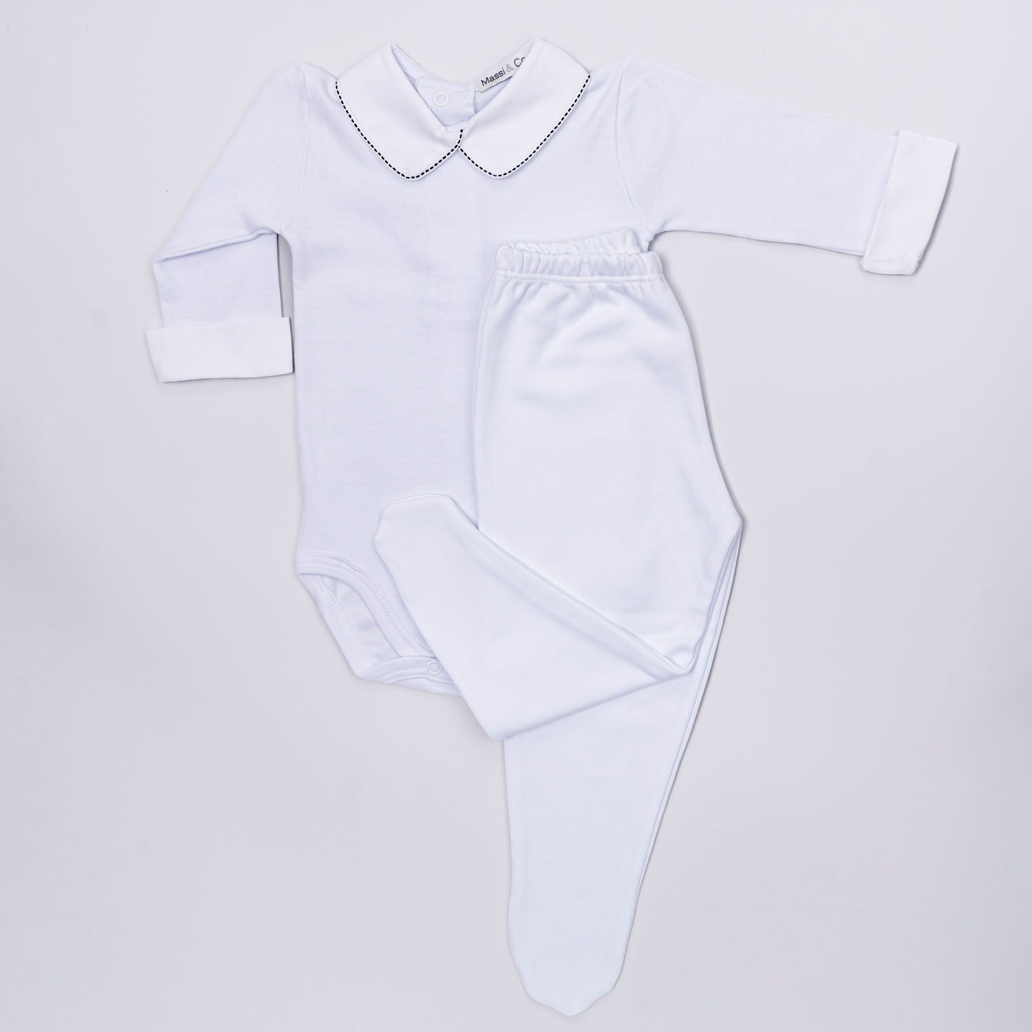 Stitched Trim Bodysuit Set