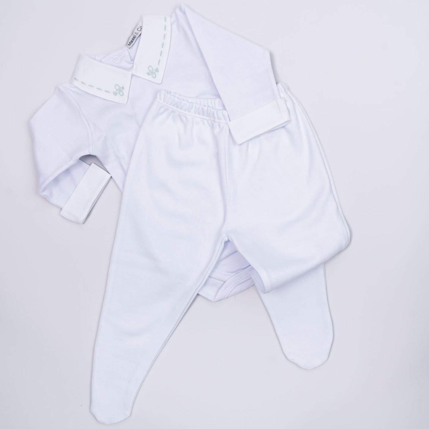 Green Airplane Bodysuit Set